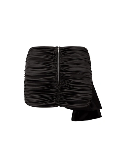 Shop Dolce & Gabbana Stretch Silk Skirt With Bow