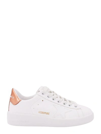 Shop Golden Goose Leather Sneakers With Back Laminated Detail