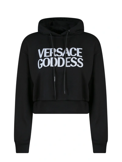 Shop Versace Crop Fit Cotton Sweatshirt