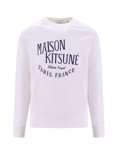 Shop Maison Kitsuné Cotton Sweatshirt With Frontal Logo Print