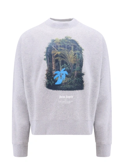 Shop Palm Angels Organic Cotton Sweatshirt With Hunting In The Forest Print