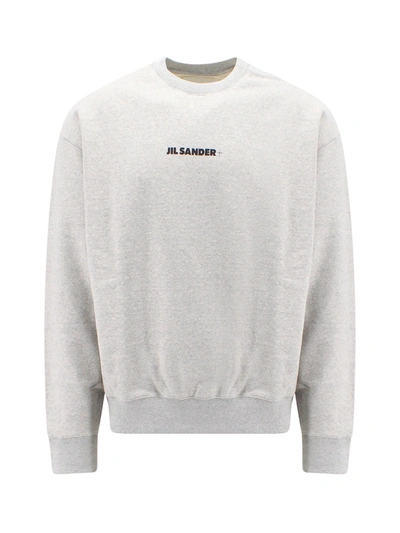 Shop Jil Sander Cotton Sweatshirt With Frontal Logo