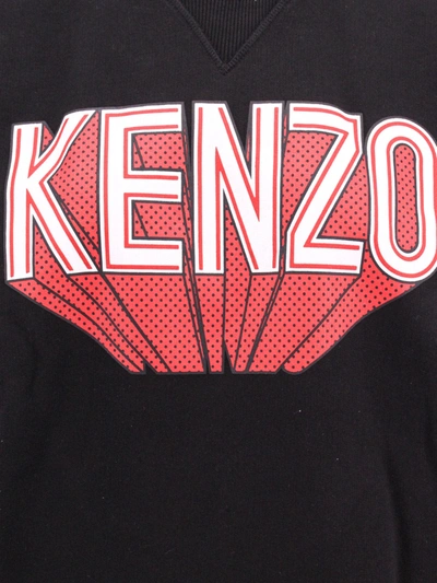 Shop Kenzo Cotton Sweatshirt With Frontal Logo Print
