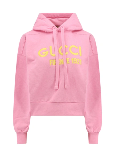 Shop Gucci Cotton Sweatshirt With  Firenze 1921 Embroidery