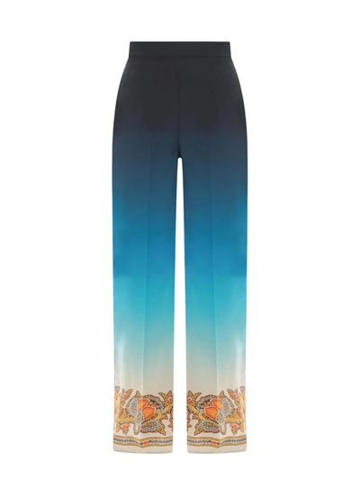 Shop Etro Silk Trouser With Degradé Effect