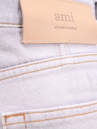 Shop Ami Alexandre Mattiussi Grey Denim Five Pockets  Trouser