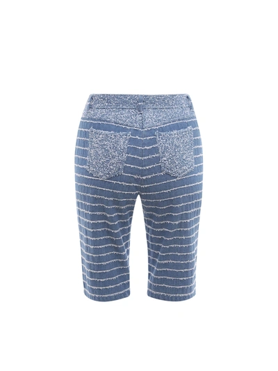 Shop K Krizia Denim Bermuda Shorts With Tweed Profiles