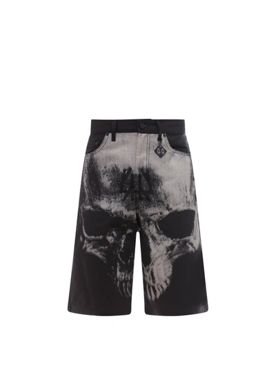 Shop 44 Label Group Cotton Bermuda Shorts With Skull Print