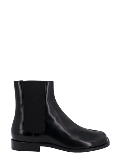 Shop Maison Margiela Leather Boots With Iconic Toe