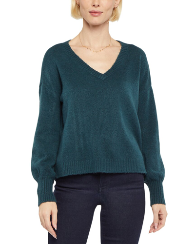 Shop Nydj V-neck Sweater In Blue