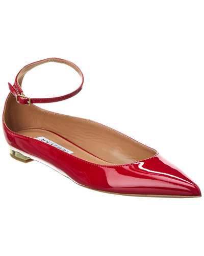 Shop Aquazzura Love Affair Patent Flat In Red