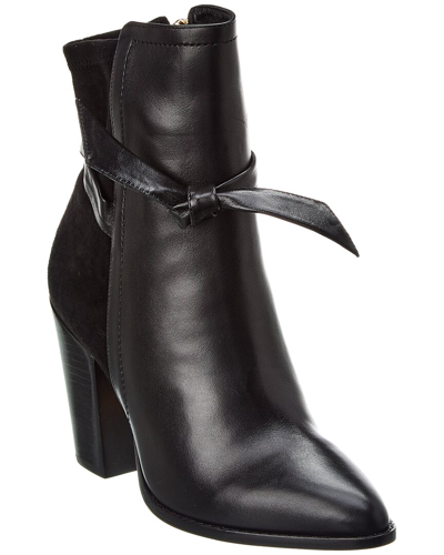Shop Alexandre Birman Clarita 90 Leather & Suede Bootie In Black