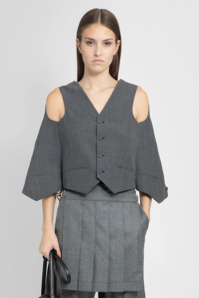 Shop Fendi Woman Grey Waistcoats