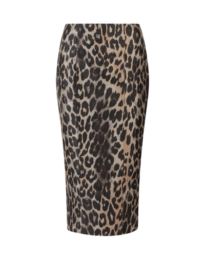 Shop Balmain Longuette Skirt With Animalier Print