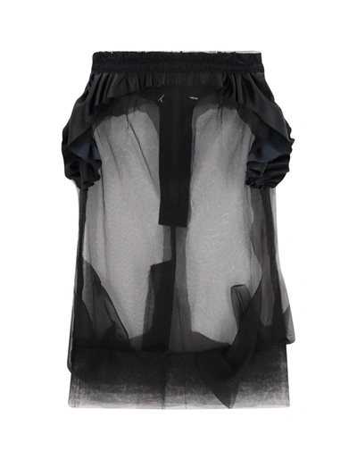 Shop Maison Margiela Unlined Tulle Midi Skirt