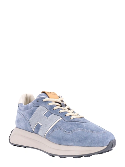 Shop Hogan Suede Sneakers With Leather Monogram