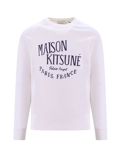 Shop Maison Kitsuné Cotton Sweatshirt With Frontal Logo Print