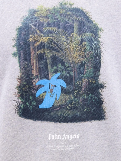 Shop Palm Angels Organic Cotton Sweatshirt With Hunting In The Forest Print