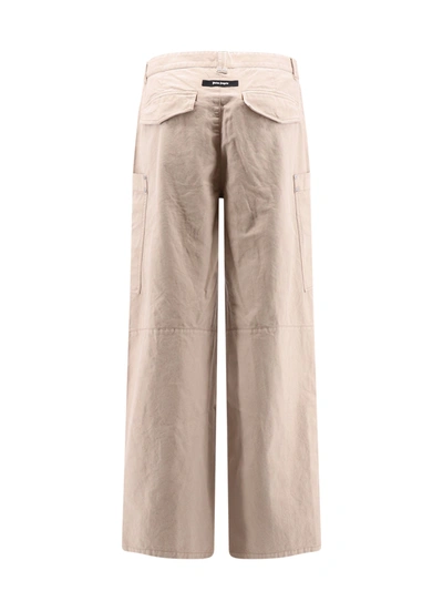 Shop Palm Angels Cotton Cargo Trouser With Logoed Label