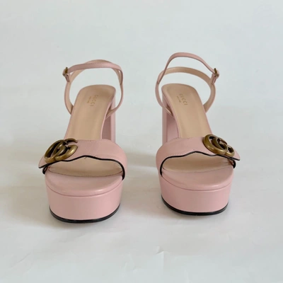 Pre-owned Gucci Gg Logo-plaque Sandals, Size 39