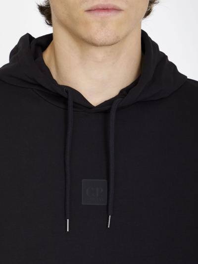 Shop C.p. Company Black Cotton Hoodie