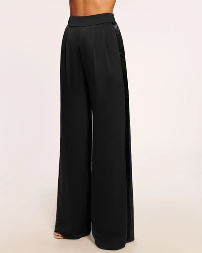 Shop Ramy Brook Malia Embellished Wide Leg Pant In Black