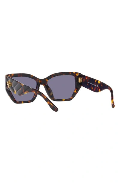 Shop Tory Burch 53mm Rectangular Sunglasses In Tortoise