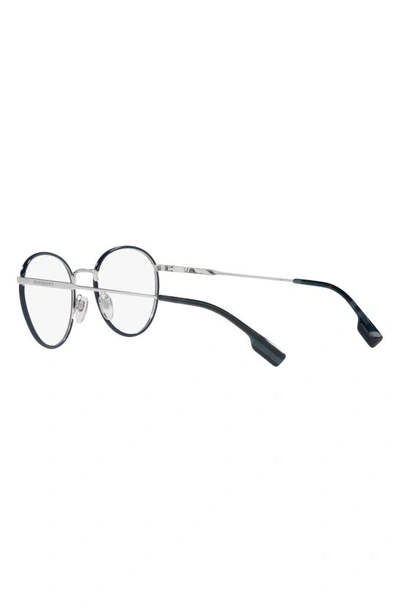 Shop Burberry Hugo 51mm Round Optical Glasses In Gunmetal