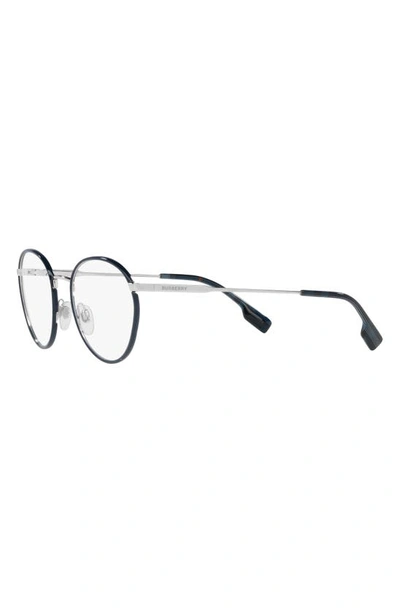 Shop Burberry Hugo 51mm Round Optical Glasses In Gunmetal