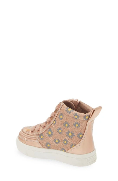 Shop Billy Footwear Kids' Classic Lace High Top Sneaker In Rose Gold Daisy