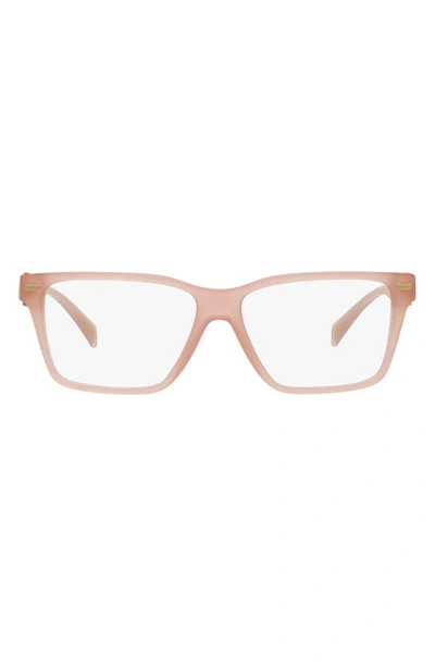 Shop Versace 54mm Rectangular Optical Glasses In Opal Pink
