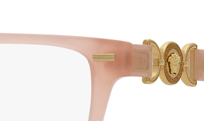 Shop Versace 54mm Rectangular Optical Glasses In Opal Pink