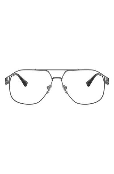 Shop Versace 59mm Pilot Optical Glasses In Gunmetal