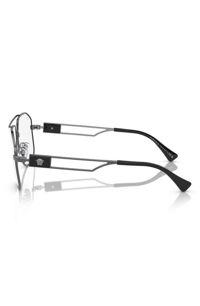 Shop Versace 59mm Pilot Optical Glasses In Gunmetal