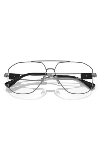 Shop Versace 59mm Pilot Optical Glasses In Gunmetal