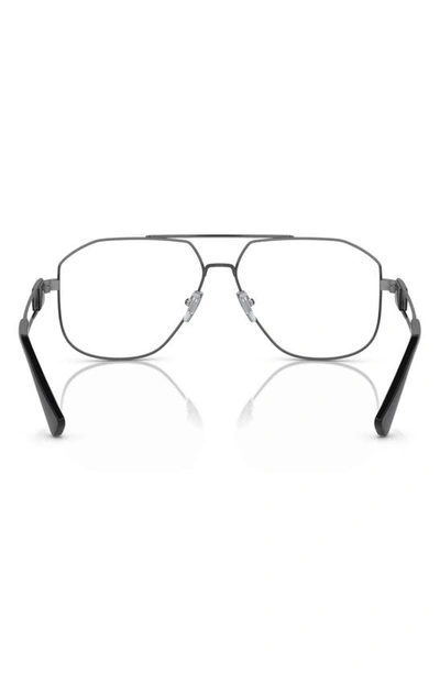 Shop Versace 59mm Pilot Optical Glasses In Gunmetal