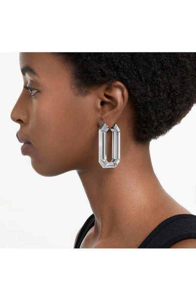 Shop Swarovski Lucent Hoop Earrings In Clear