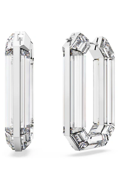 Shop Swarovski Lucent Hoop Earrings In Clear