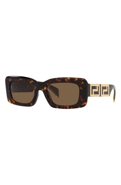 Versace Eyewear Rectangular Frame Sunglasses In Havana