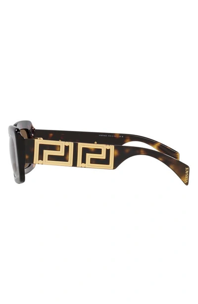 Versace Eyewear Rectangular Frame Sunglasses In Havana