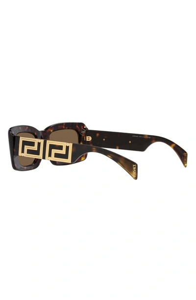 Versace Eyewear Rectangular Frame Sunglasses In Havana