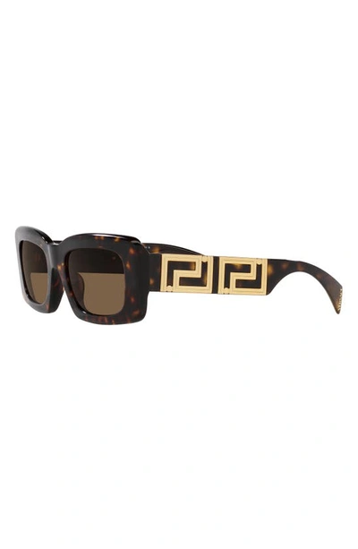 Versace Eyewear Rectangular Frame Sunglasses In Havana