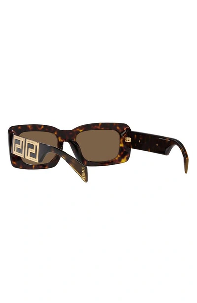 Versace Eyewear Rectangular Frame Sunglasses In Havana