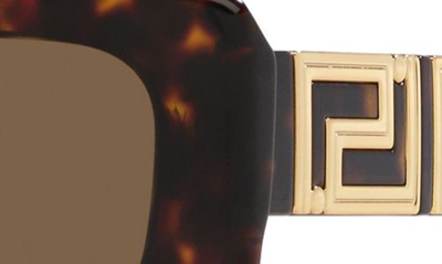 Versace Eyewear Rectangular Frame Sunglasses In Havana