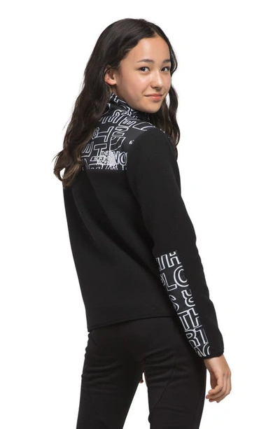 Shop The North Face Kids' Denali Water Resistant Fleece Jacket In Tnf Black Tnf Marker Logo