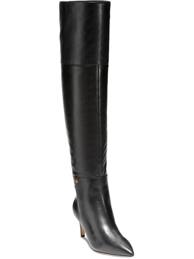 Shop Cole Haan Vandam Womens Leather Pointed Toe Over-the-knee Boots In Black