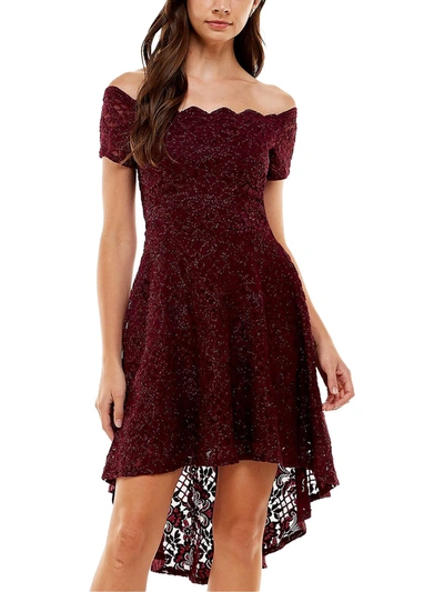 Shop City Studio Juniors Womens Lace Short Cocktail And Party Dress In Multi