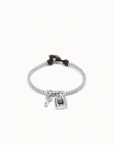 Shop Unode50 Hopeful Key Bracelet In Silver
