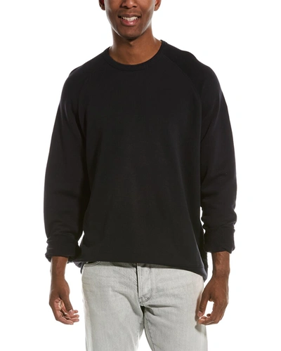 Shop Vince French Terry Crewneck T-shirt In Blue