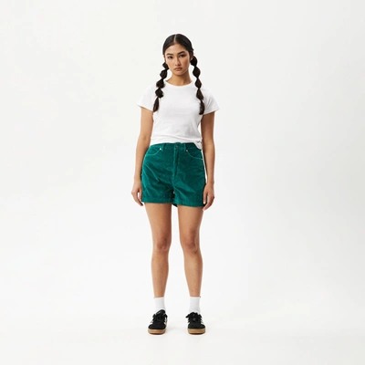 Shop Afends Organic Corduroy Shorts In Green